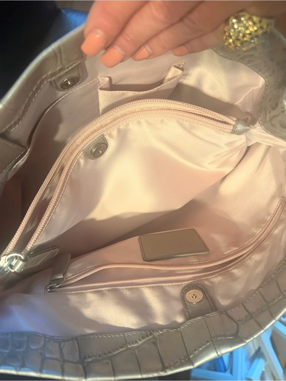 Coach satchel metallic